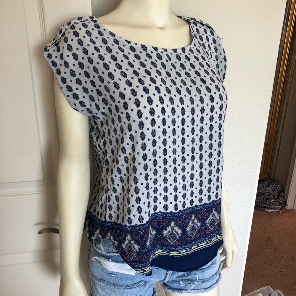 Multi print blouse. Relaxed fit